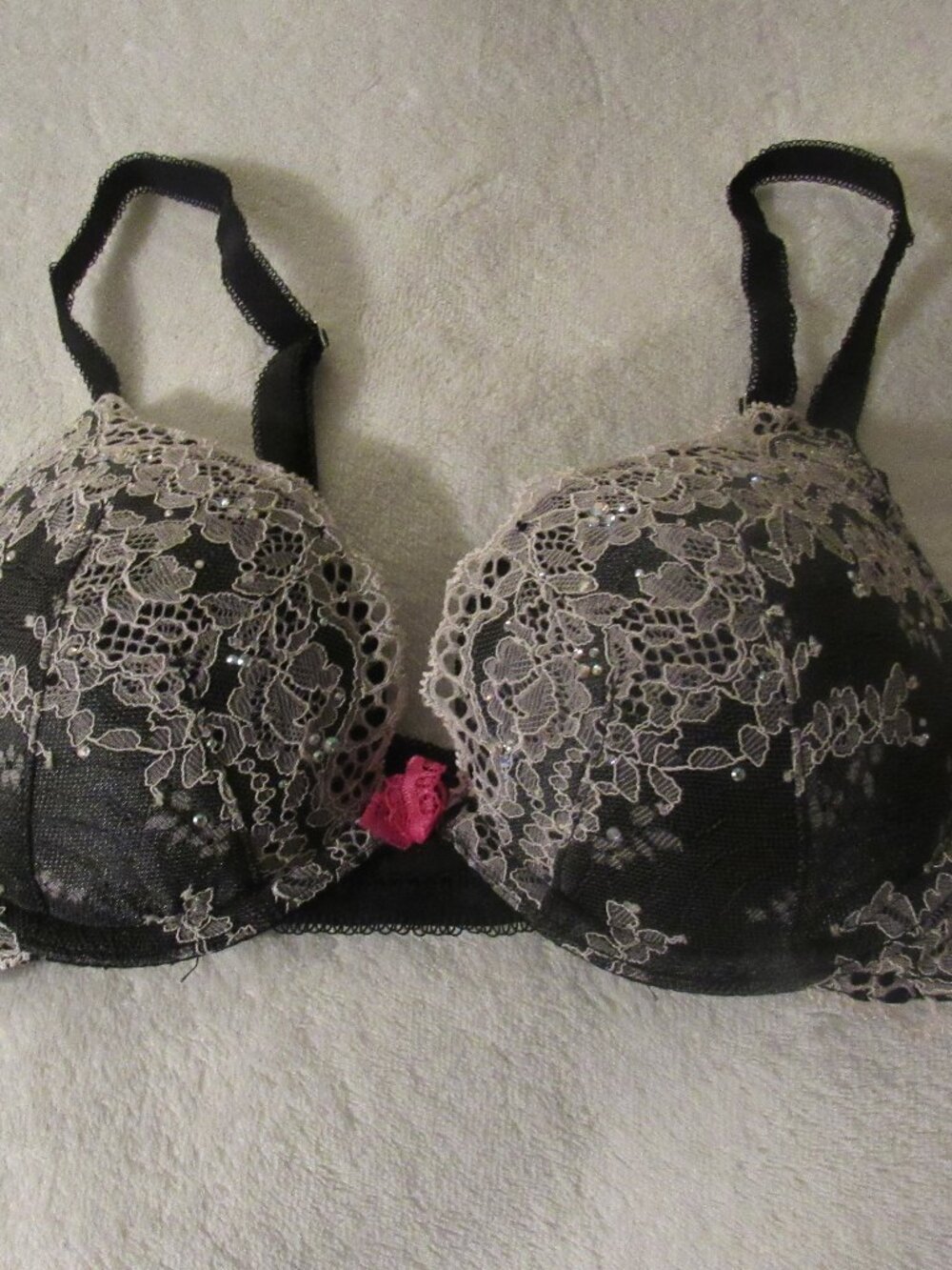 Victoria's Secret Dream Angels Push Up Black Bra Size 34A USED
